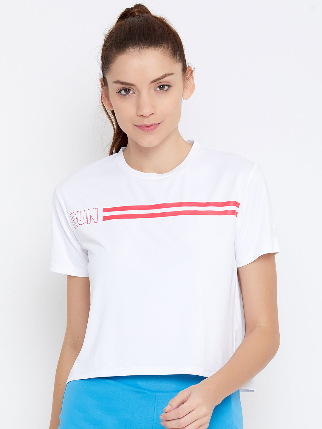 Women Stripe Graphic Printed Top White Color