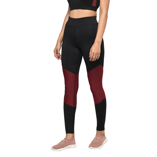 Black Color Women's Hight-Waist Ankle Length Leggings  Running & Workout Tights