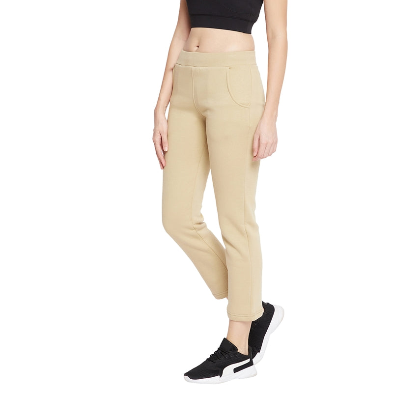 Women Track Pants Beige Color