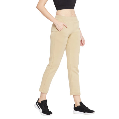 Women Track Pants Beige Color