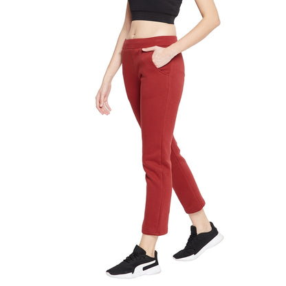 Women Track Pants Maroon Color