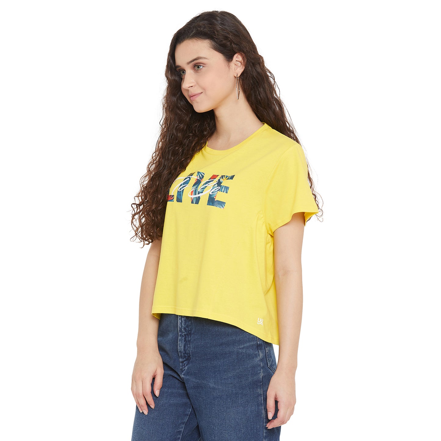 Tropical Live Printed Yellow Top for Women