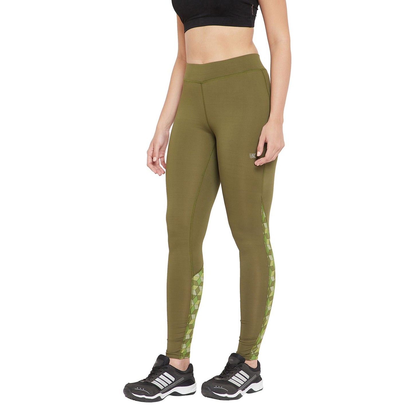 Olive Tight Hight-Waist Ankle Length Leggings