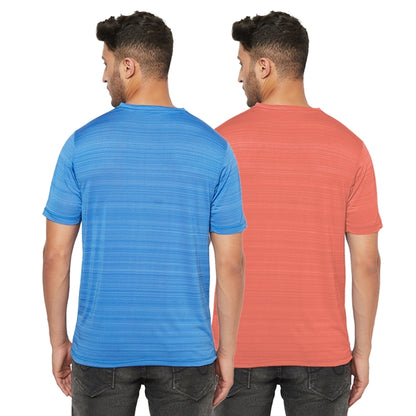 Men's Gym T-Shirt Combo (Blue/Orange)