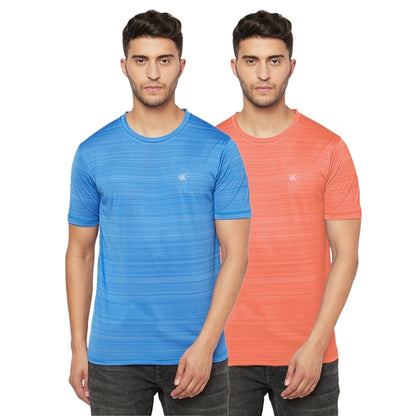 Men's Gym T-Shirt Combo (Blue/Orange)